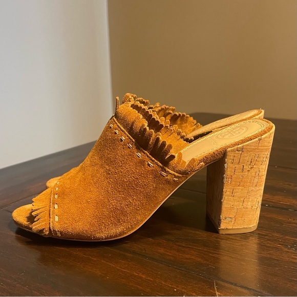 Tory Burch Huntington Suede Fringe Mules - Picture 6 of 13